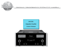 McIntosh MA7200 - Owners manual